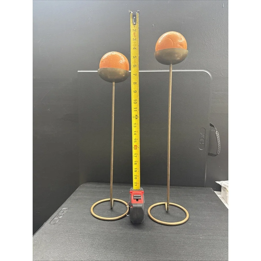 Set Of Two Vintage Mid Century Swedish Brass Candle Holders